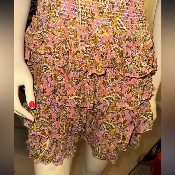 Patrons of Peace Women's Floral Ruffle Mini Dress Pink multi  Size L - Picture 9 of 14